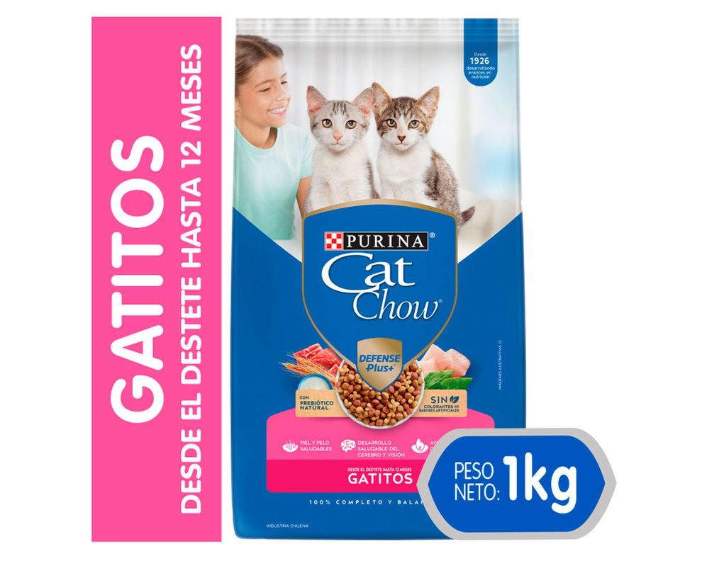 Alimento gatito 1 kg leche carne y pescado Cat Chow-0