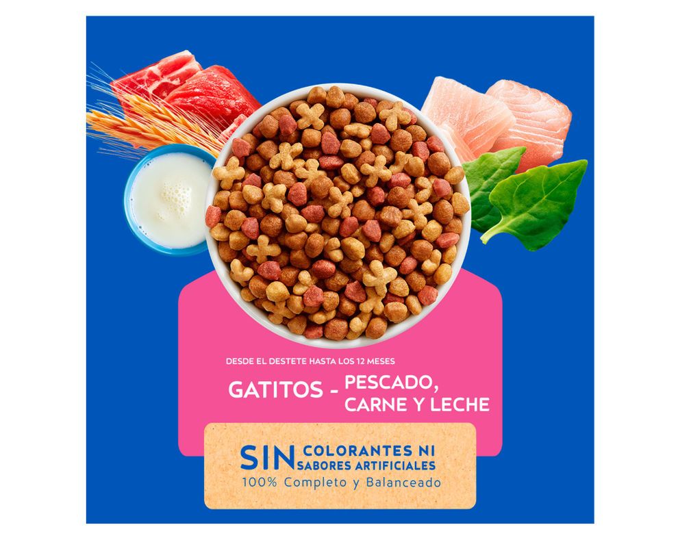 Alimento gatito 1 kg leche carne y pescado Cat Chow-2