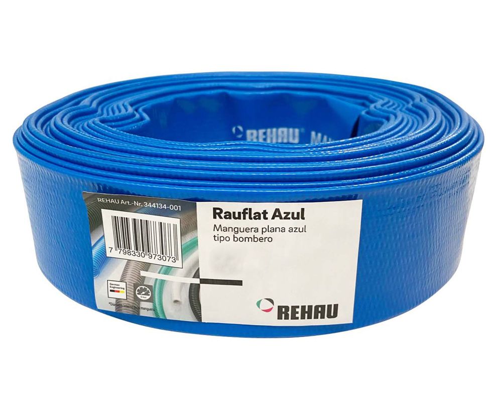 Manguera plana 3''x30 m Rauflat azul Rehau.-0