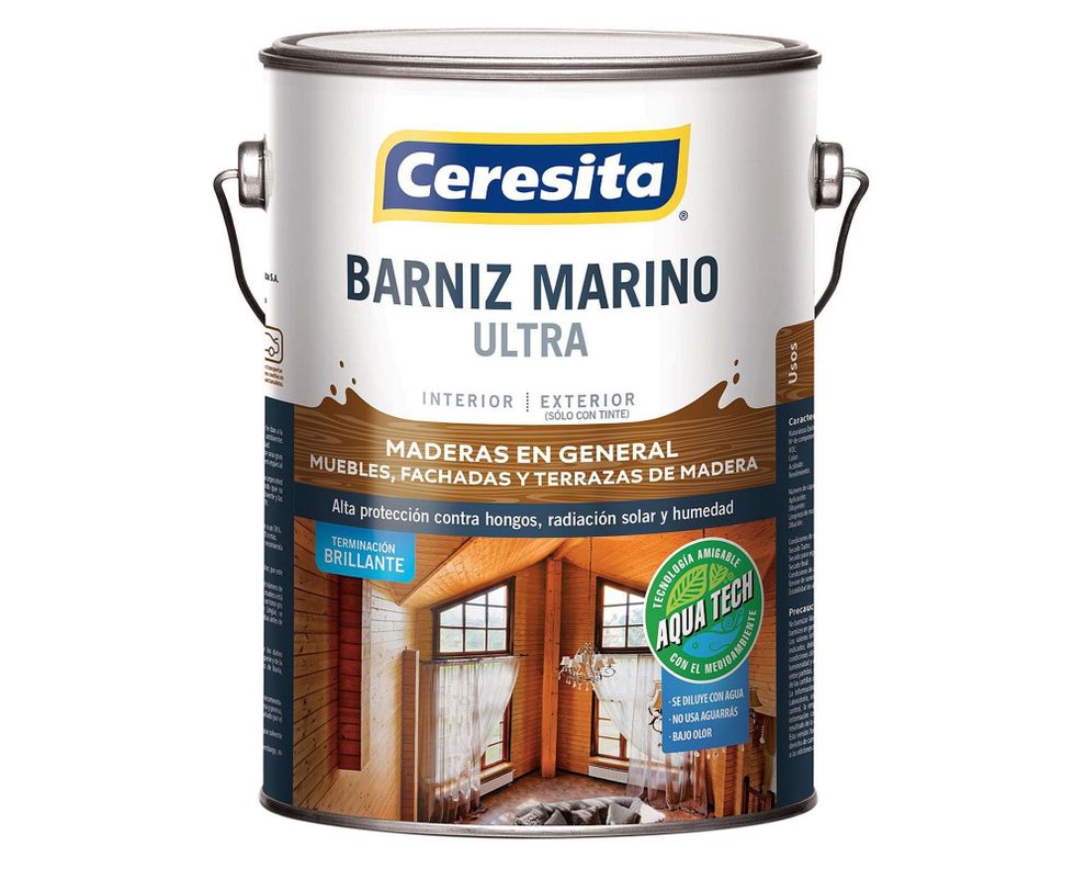 Barniz marino 1 galón Aqua Tech maple brillante Ceresita-0