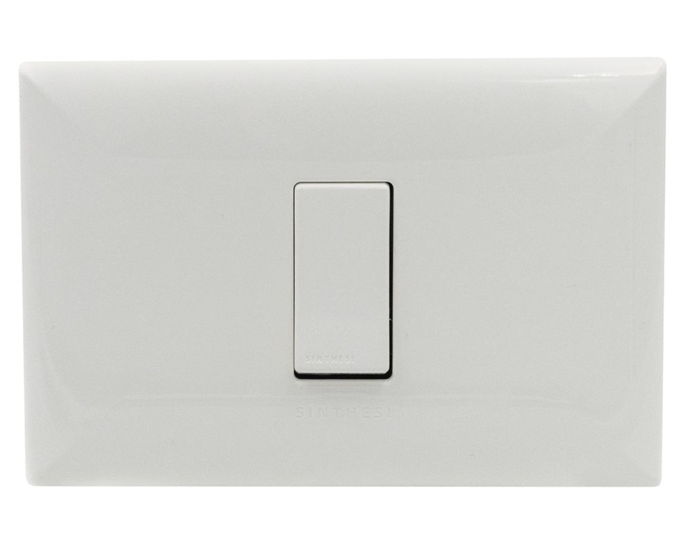Interruptor simple 9/12 placa armada Línea S17 blanco-0