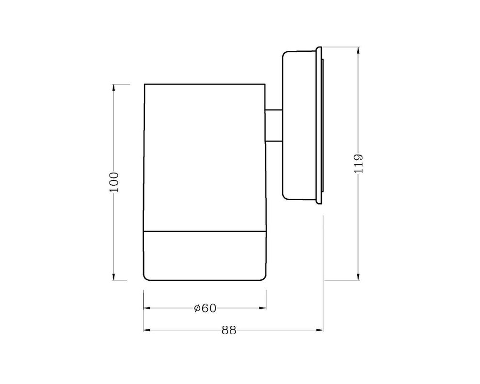 Aplique 1L GU10 negro Abitare-6