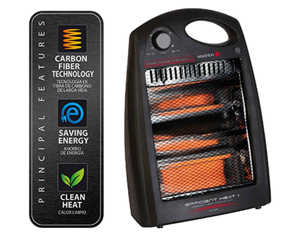 Calefactor fibra de carbono 800W EEC-3000NG negro Sindelen.-1