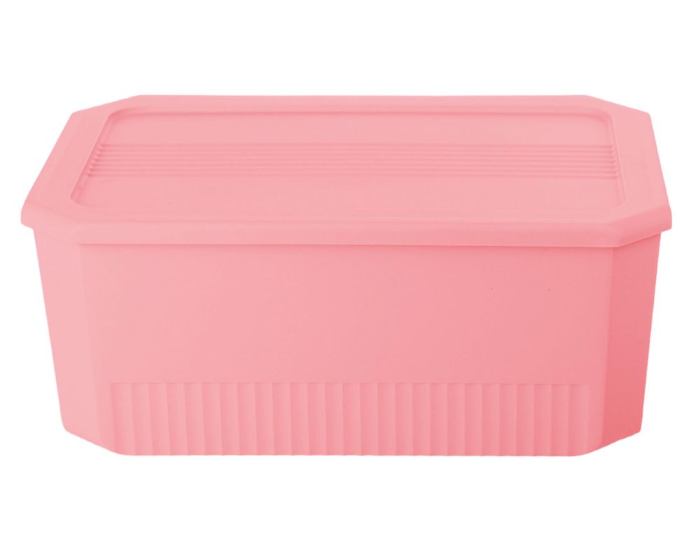 Caja organizadora Octagonal salmón 15 litros-0
