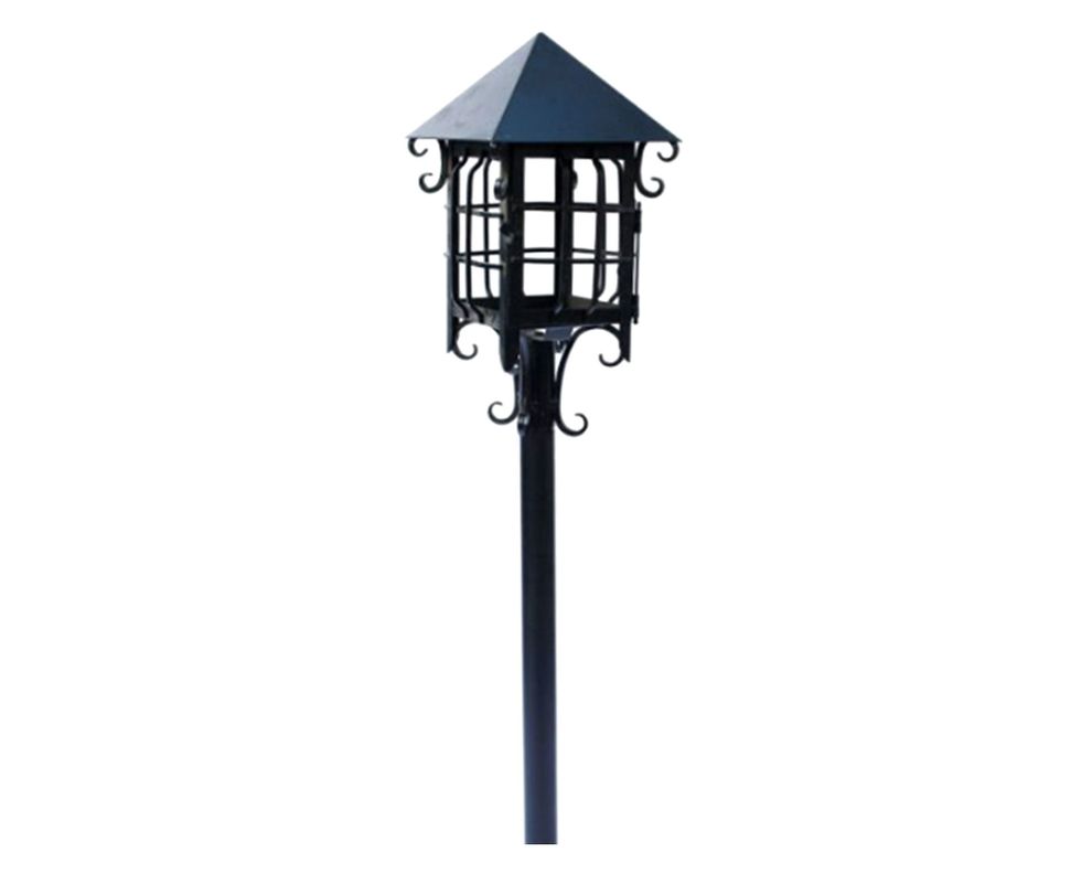 Farol 1L E27 Colonial de jardín negro mate Euro.-0