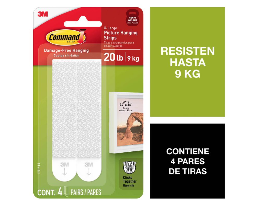 Tiras para colgar cuadros Rocky 4 pares blanco-0