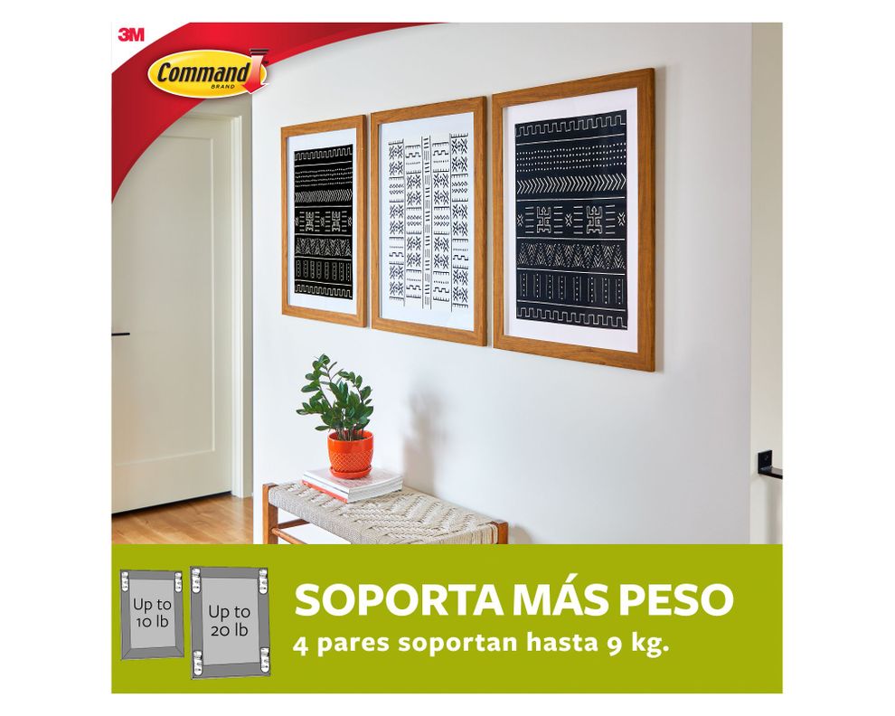 Tiras para colgar cuadros Rocky 4 pares blanco-2