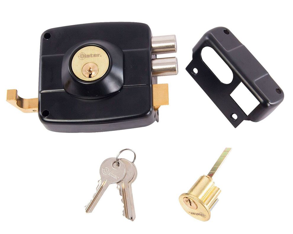 Cerradura sobreponer puertas de 30 a 50 mm 110 negro Oister-1