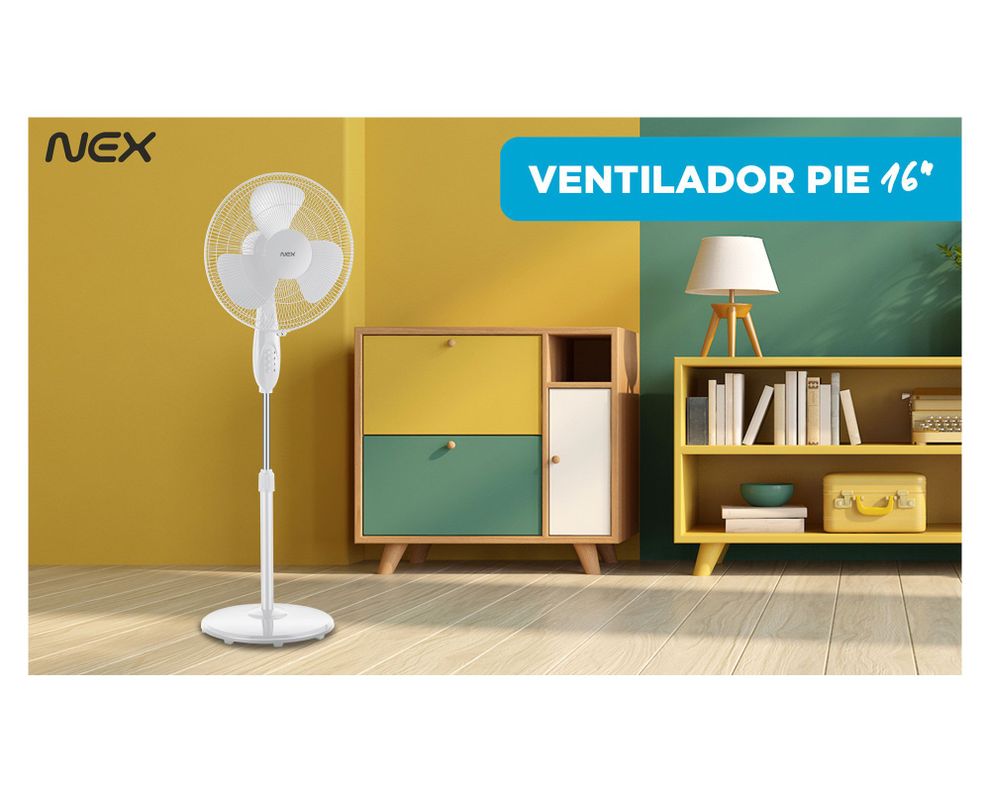 Ventilador pedestal 16'' VPT1610Wblanco Nex-6