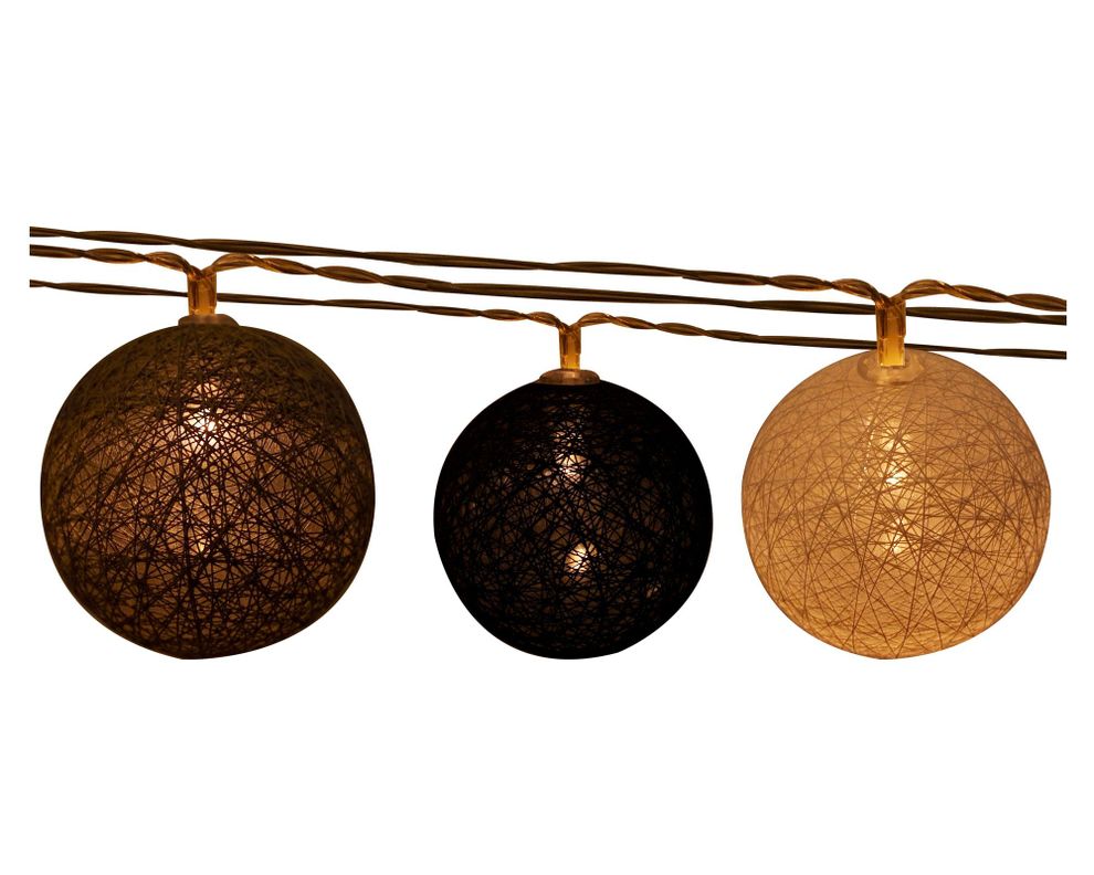 Guirnalda LED 20L esfera negro/gris/blanco Abitare-1