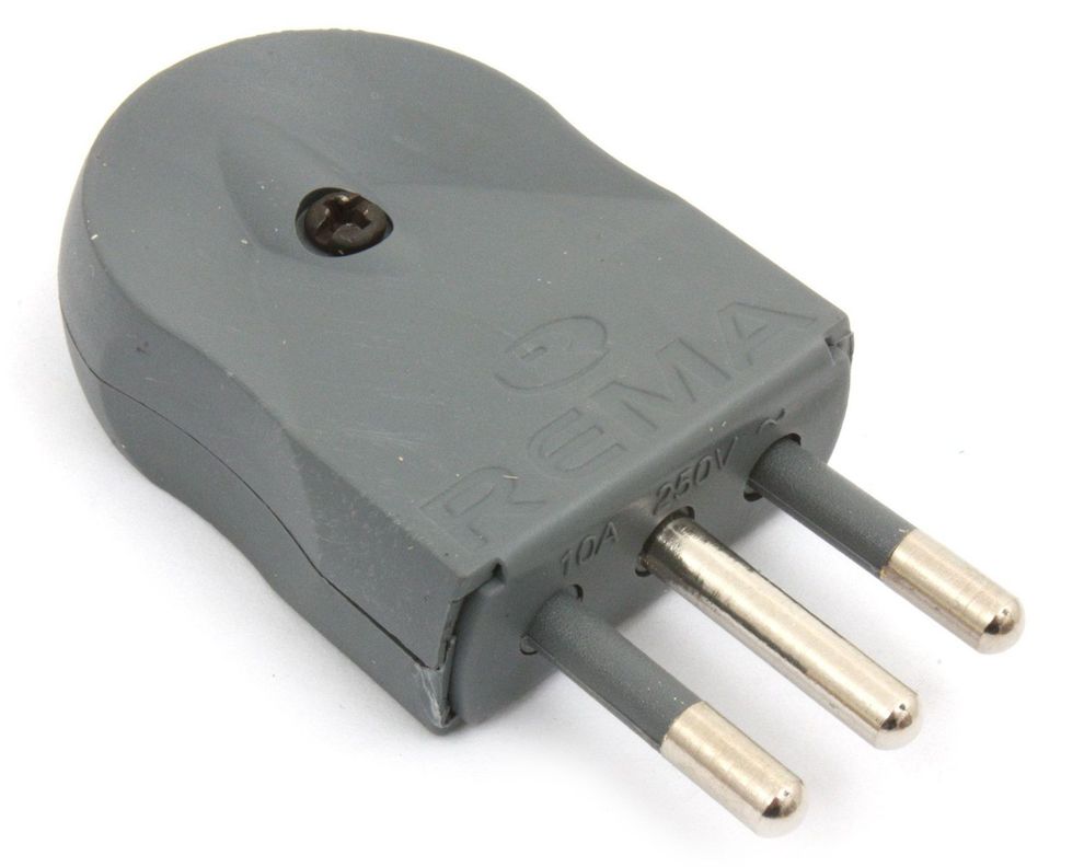 Enchufe macho convertible 10 a con tierra gris Rema-0