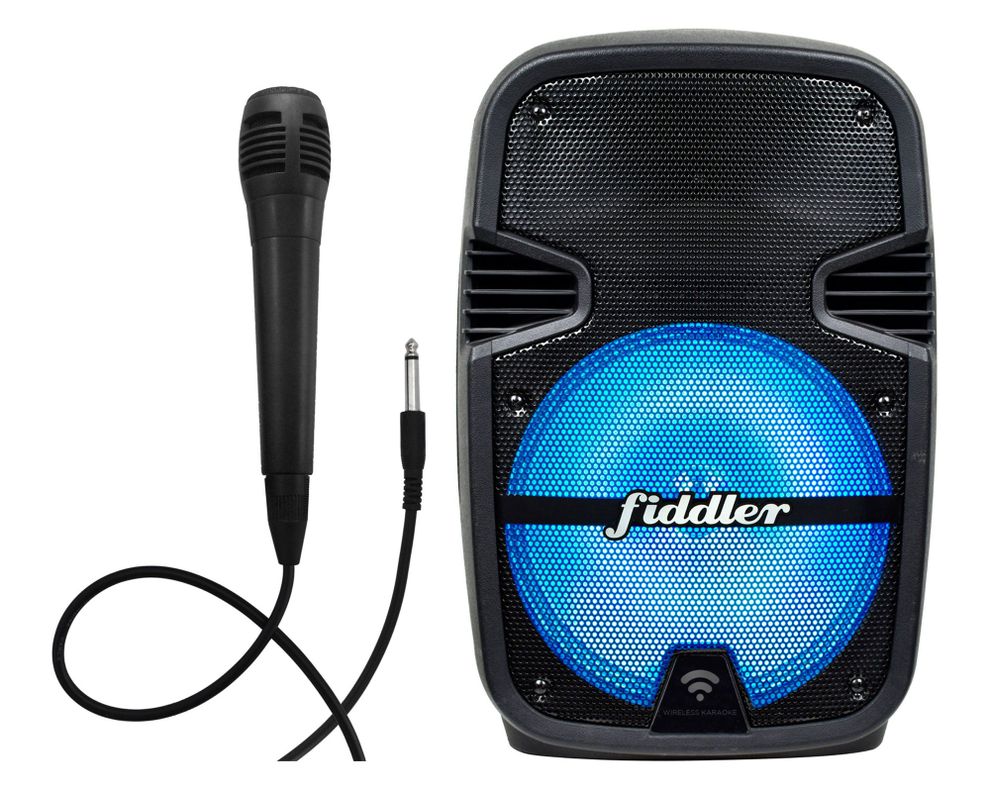 Parlante karaoke Bluetooth 8 luces con micrófono alámbrico Fiddler-0