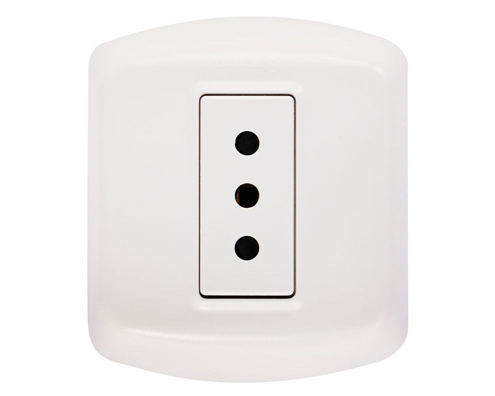 Toma corriente simple 10 a con casquete modus plus Bticino-0