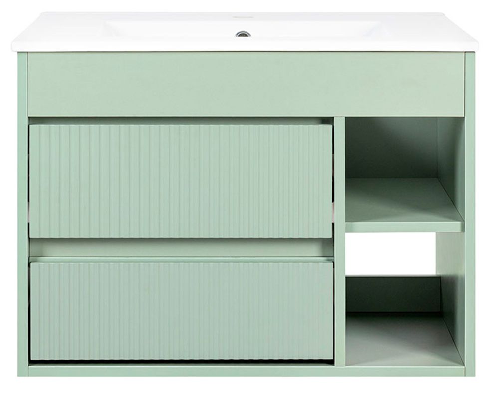 Mueble vanitorio Paris verde texturado + cubierta 61x46.5 cm-0