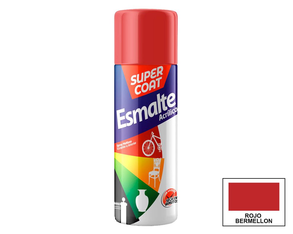 Pintura spray 350 ml Acrílico rojo bermellón brillante Super Coat-0