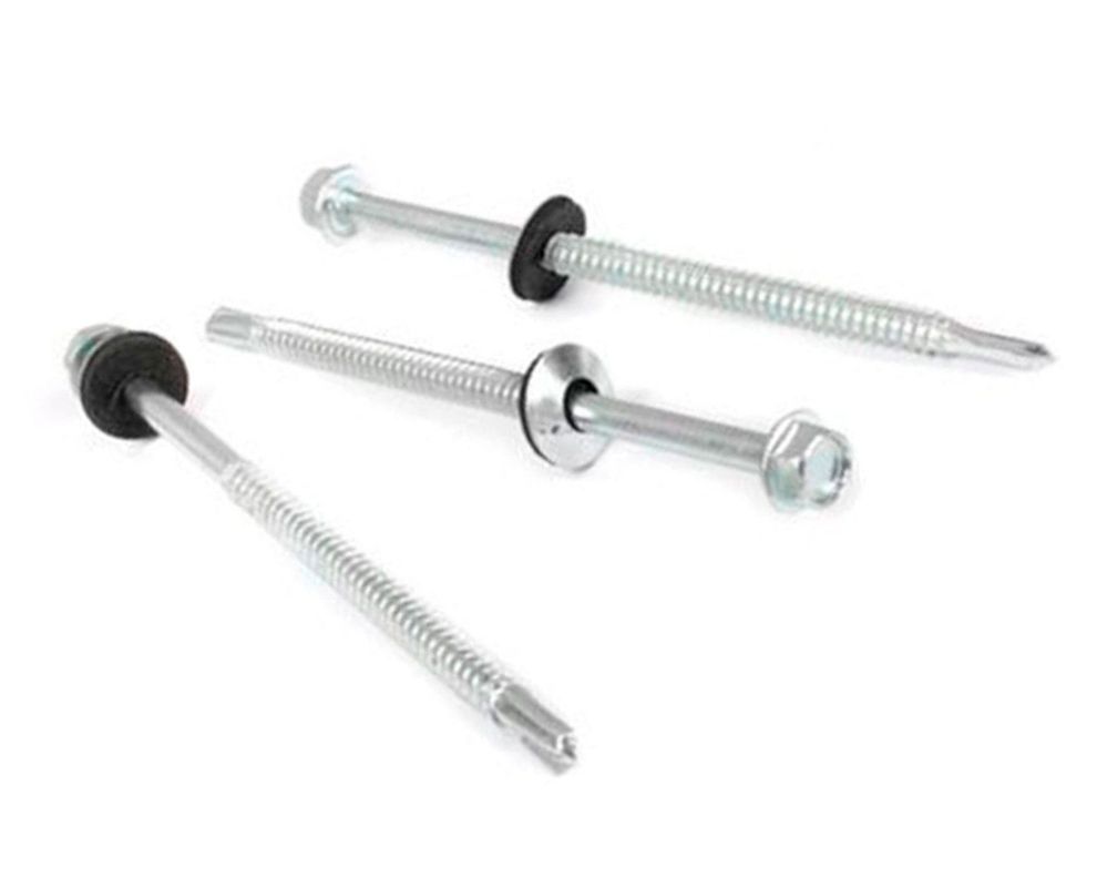 Tornillo autoperforante hexagonal con golilla y goma N°14 x 2 1/2'' 3 unidades Imporper-0