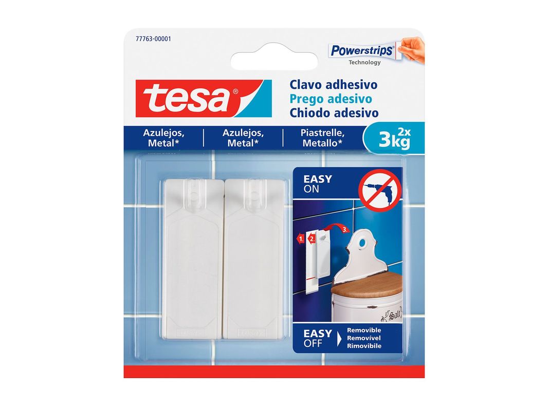 Clavo removible superficies lisas 3 kg 2 unidades Tesa-0