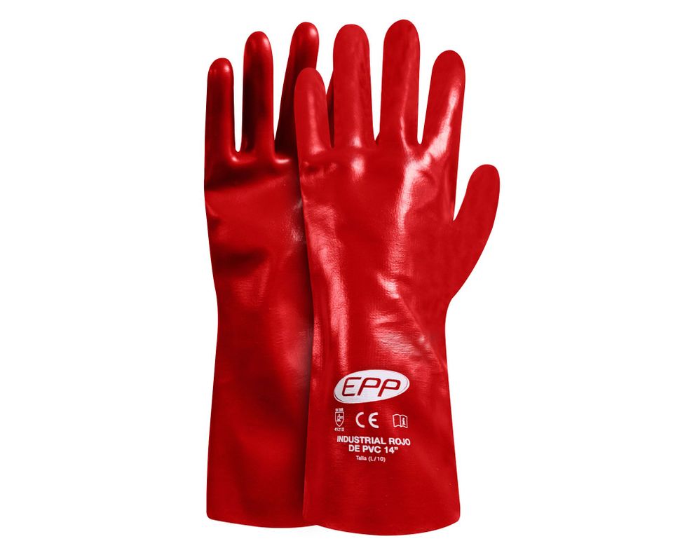 Guante industrial PVC rojo EPP-0