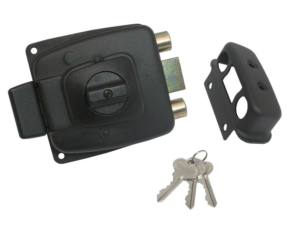 Cerradura sobreponer puertas de 30 a 45 mm con seguro 2004 negro Scanavini-2