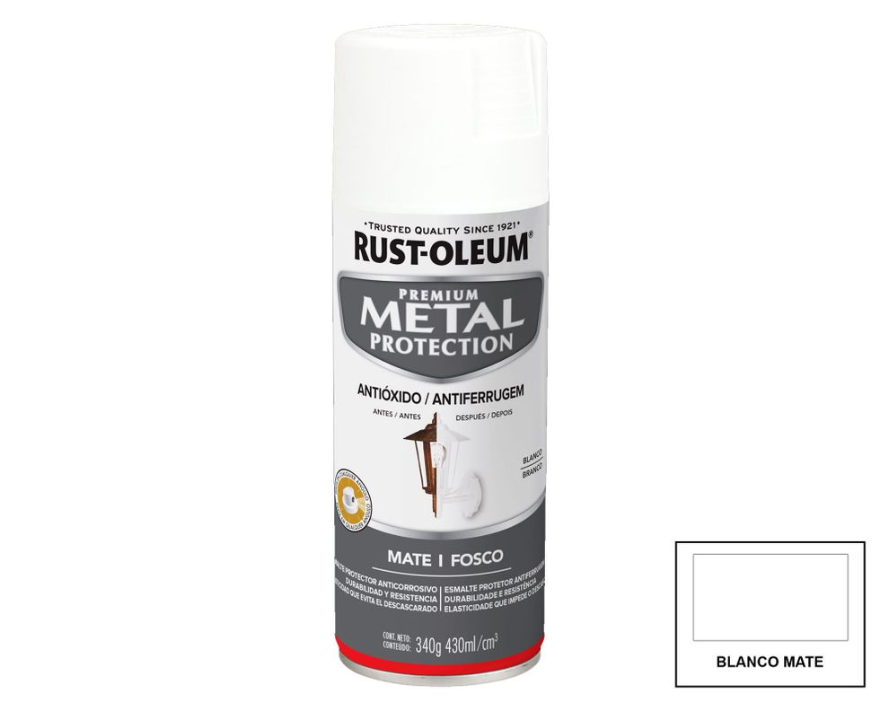 Pintura spray 430 ml Premium metal protection blanco mate Rust-Oleum-0