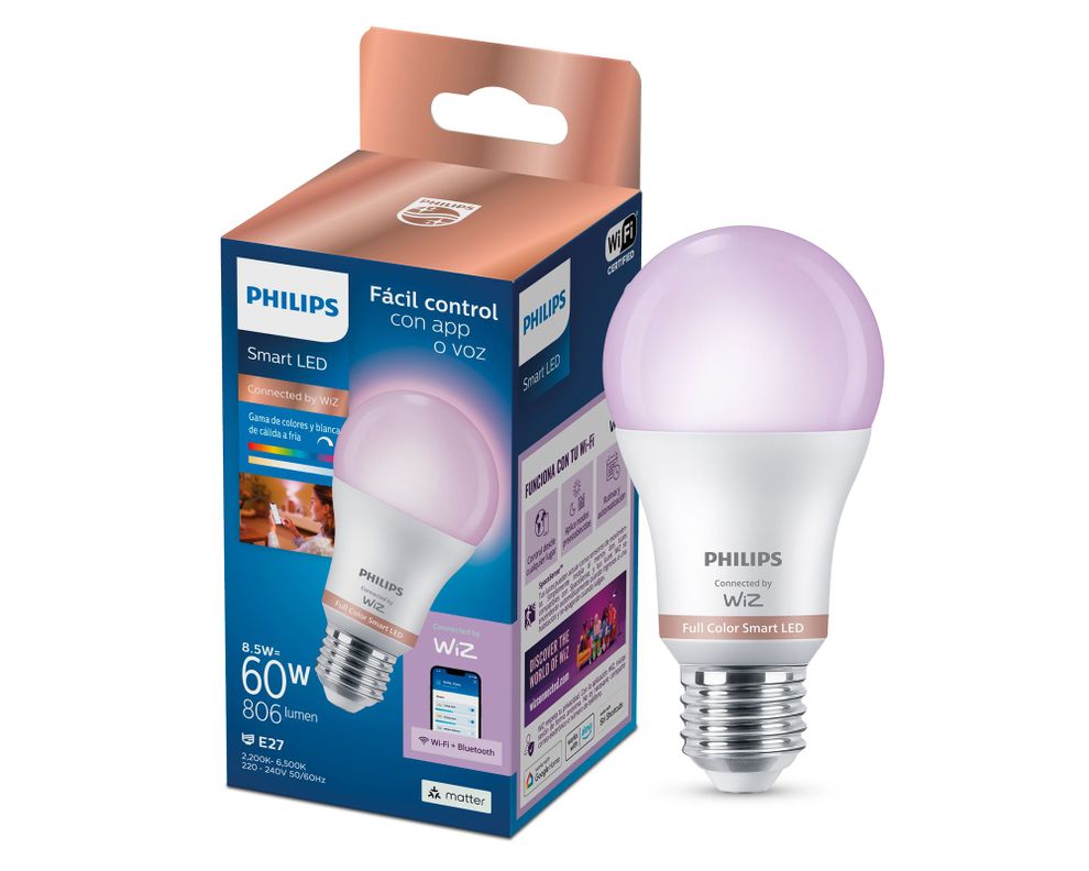 Ampolleta Led 8.5W E27 RGB Smart Bulbo A60-1
