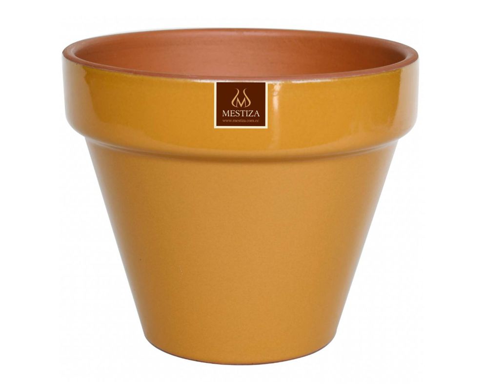 Maceta Kony Full mostaza mango 30 cm Mestiza-0
