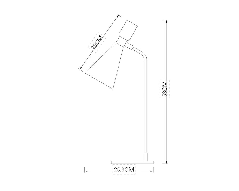 Lámpara de escritorio 25W E27 1L Moderna white gold-3