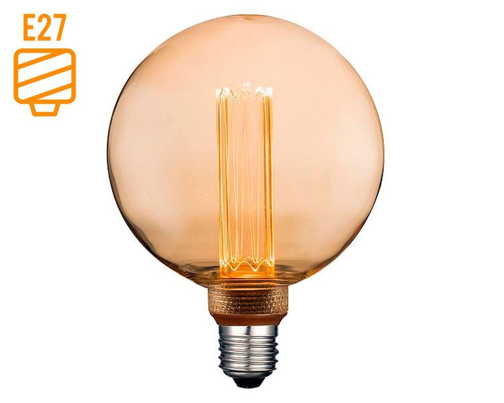 Ampolleta LED 4W E27 luz cálida G125 tallado Elfa-0