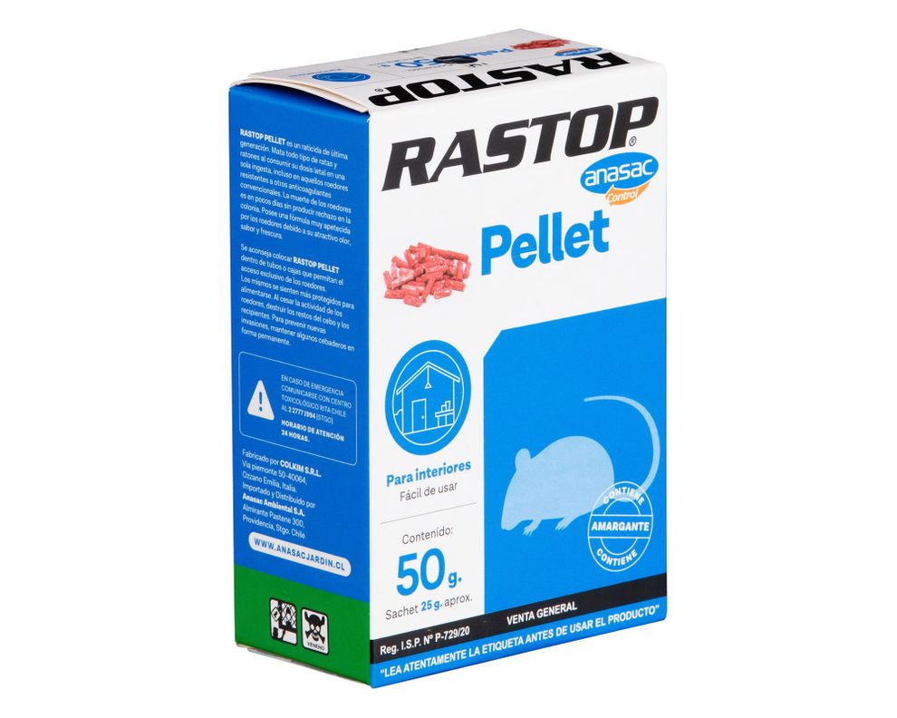 Raticida pellet Rastop ultima generación 50g Anasac-0