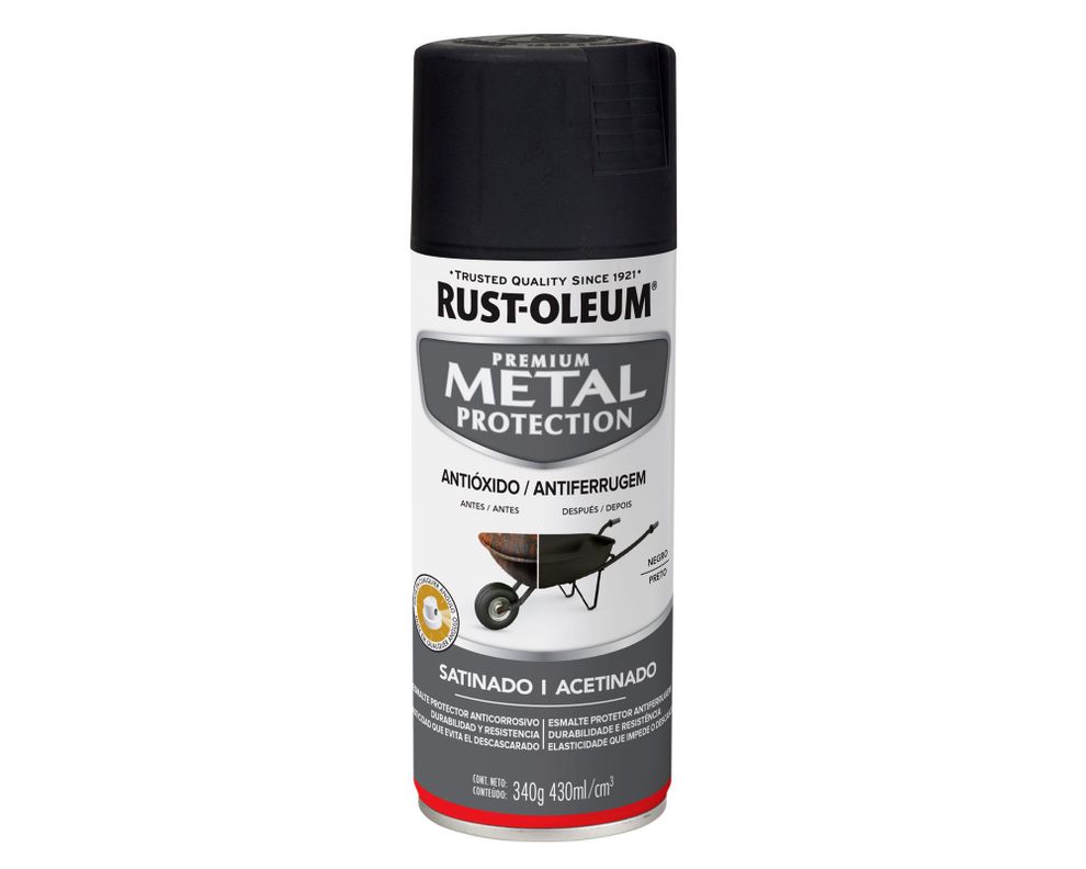Pintura spray 340 gr Metal Protection negro satín Rust-Oleum-0