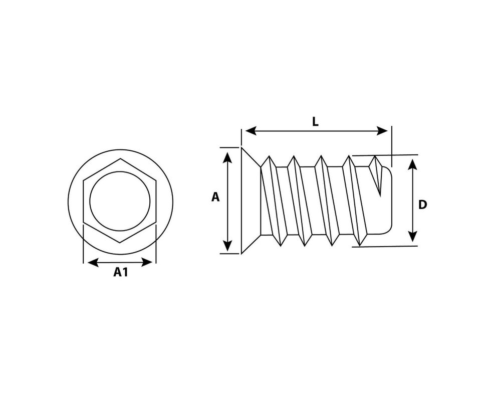 Inserto madera M8 x 12 mm Iridiscente 2 unidades-3