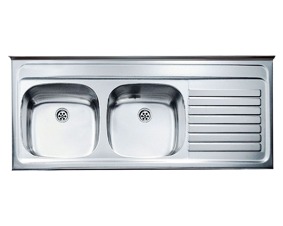 Lavaplatos doble sobreponer izquierda inox Teka-0