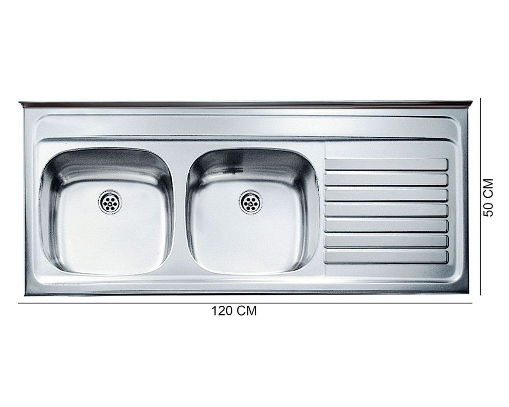 Lavaplatos doble sobreponer izquierda inox Teka-3