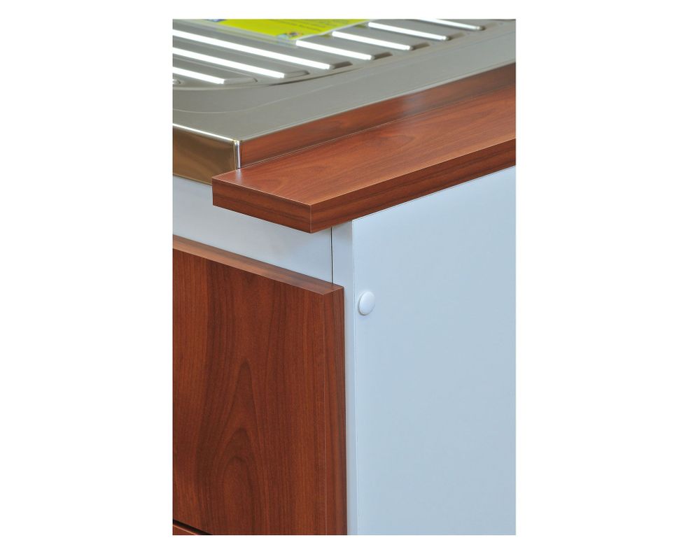 Kit cocina 5 puertas Lonquimay blanco/cerezo + lavaplatos izquierdo Mobikit-7
