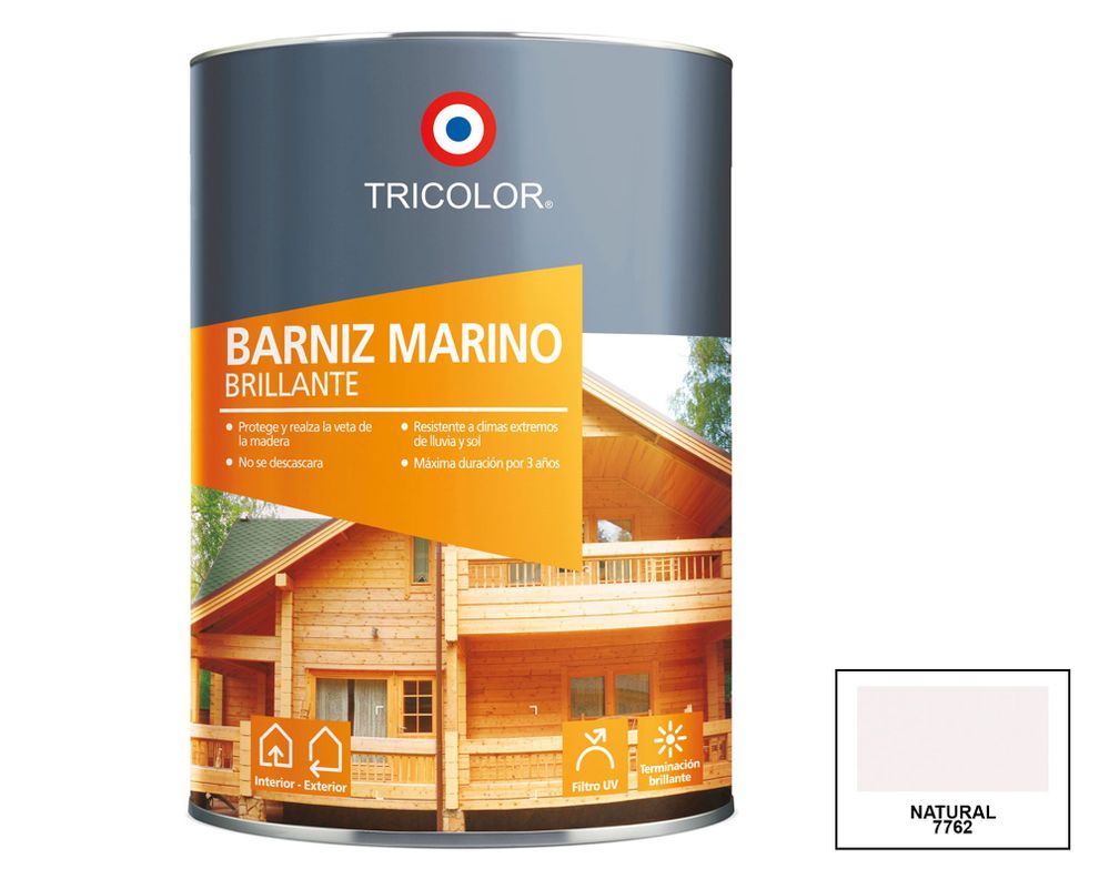 Barniz marino 1/4 galón natural brillante Tricolor-0