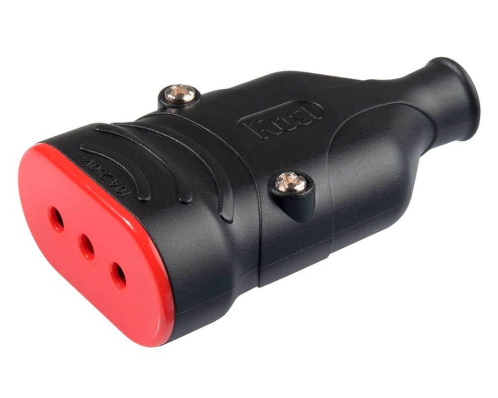 Enchufe hembra volante 10A 2P+T RS78204 negro Rosi-0