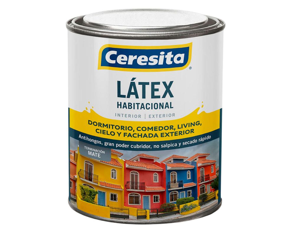 Látex 1/4 galón habitacional blanco mate ceresita-0