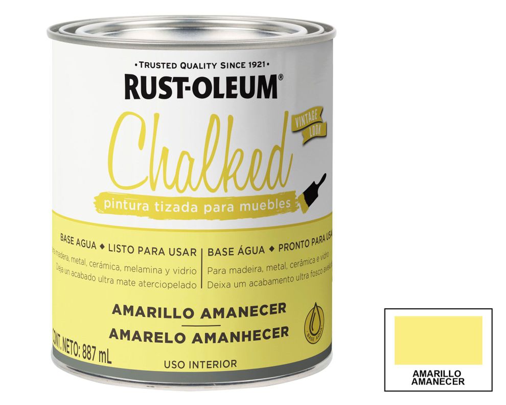 Pintura tizada 887 ml Chalked amarillo amanecer mate Rust-Oleum-0