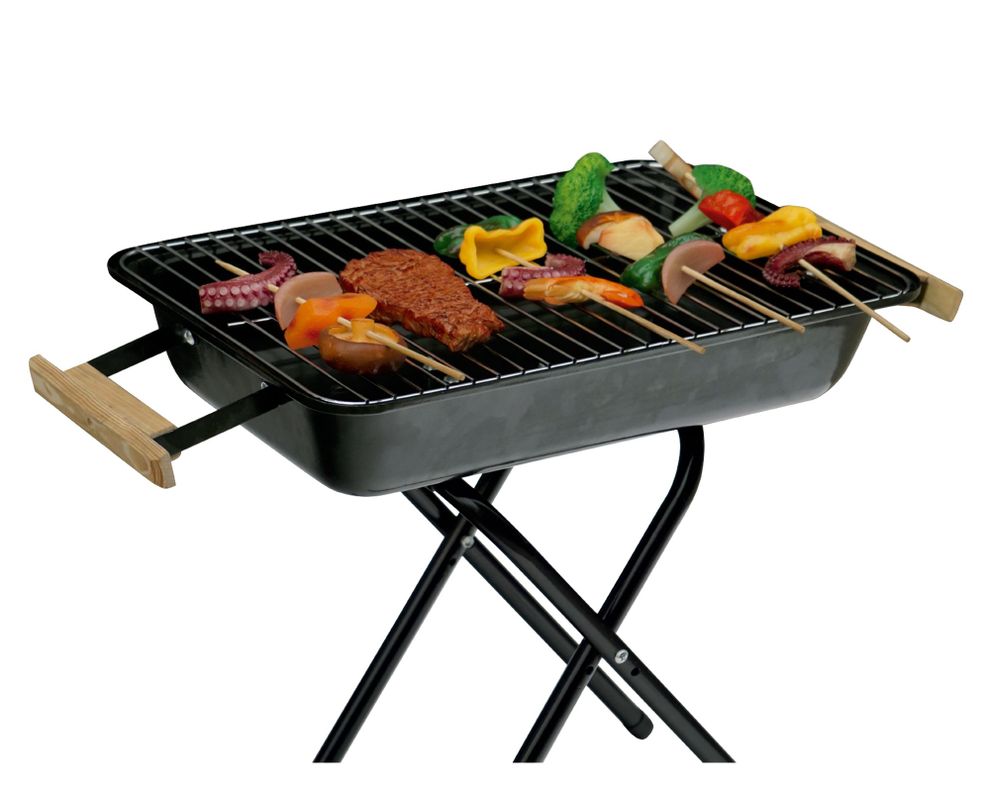 Parrilla a carbón rectangular negro-3