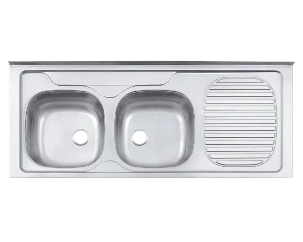 Lavaplatos doble sobreponer izquierda Standard inox Tramontina-0