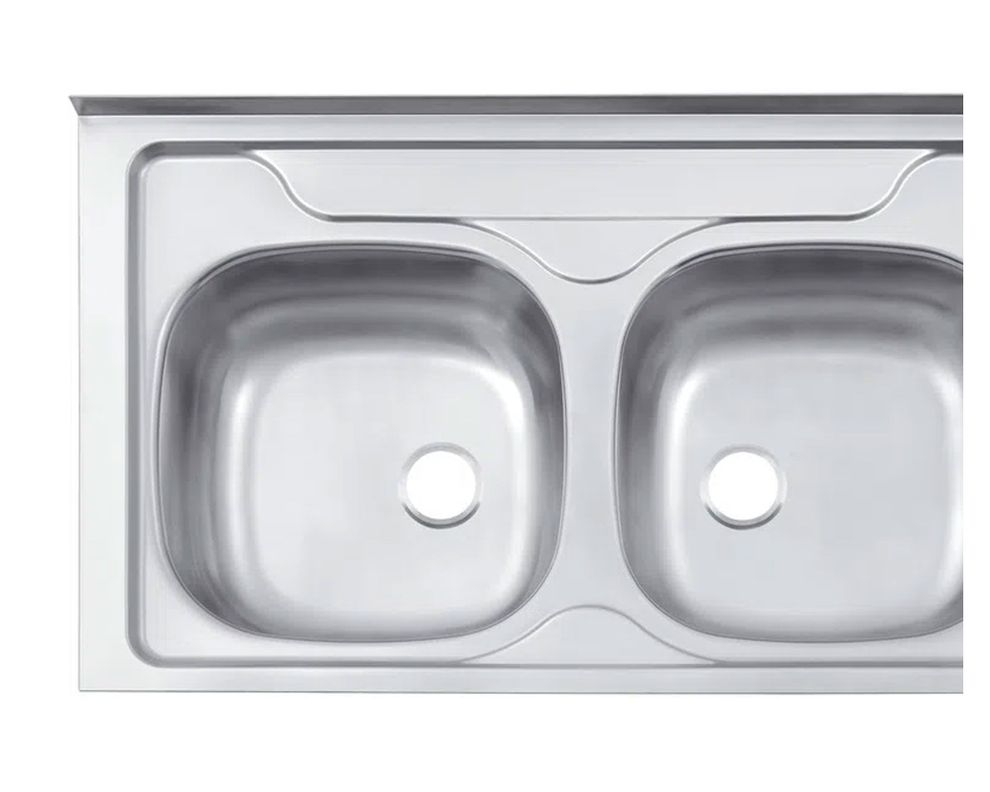 Lavaplatos doble sobreponer izquierda Standard inox Tramontina-1