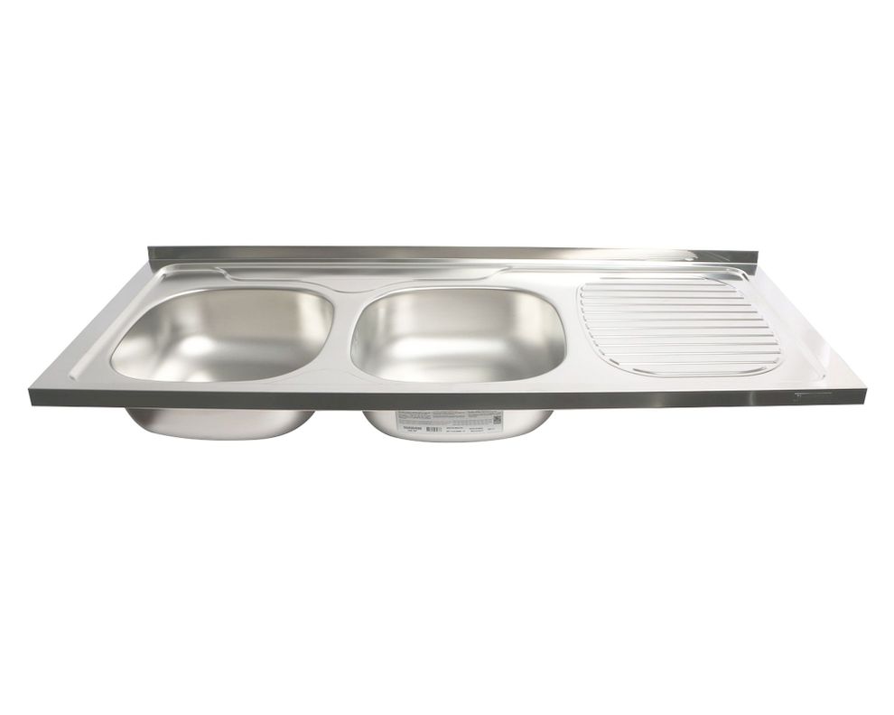 Lavaplatos doble sobreponer izquierda Standard inox Tramontina-3