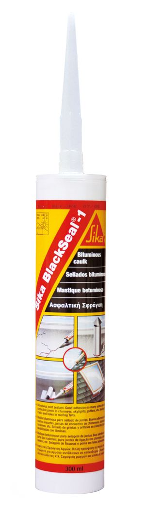 Tapagoteras techo asfáltico 300 ml Blackseal negro Sika-4