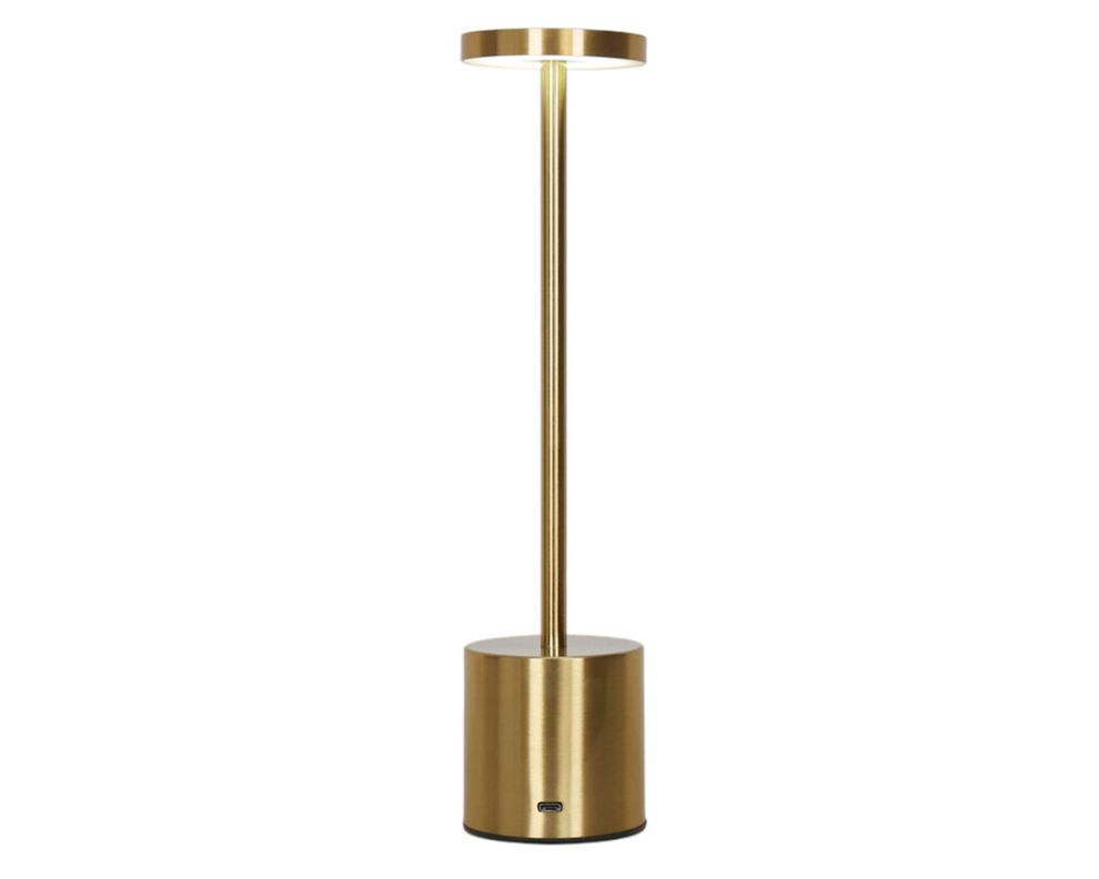 Lámpara sobremesa USB luz cálida Kerti dorado-0