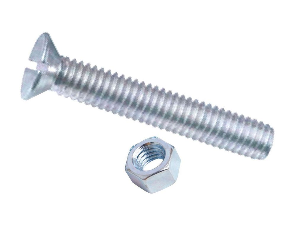 Perno cabeza plana 3/16'' x 1'' con tuerca blister 5 unidades Imporper-0