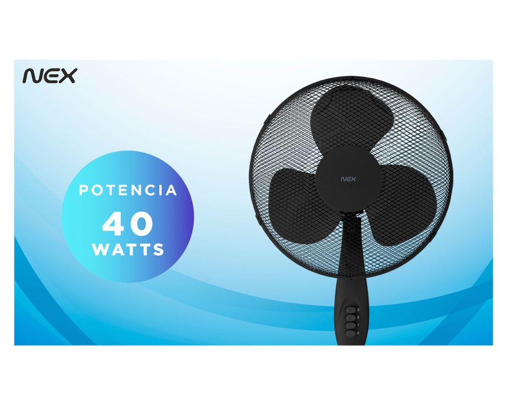 Ventilador de pie 16'' VPT1610B negro Nex-9