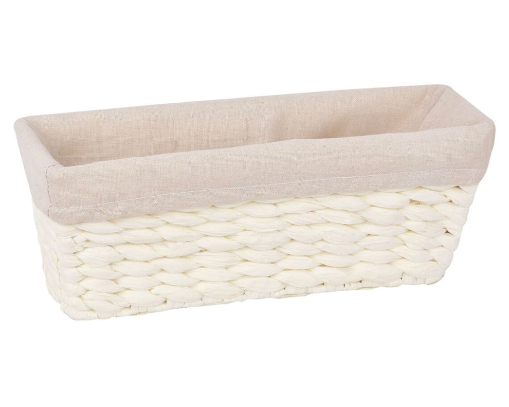 Canasto organizador marfil 33x10x12 cm-0