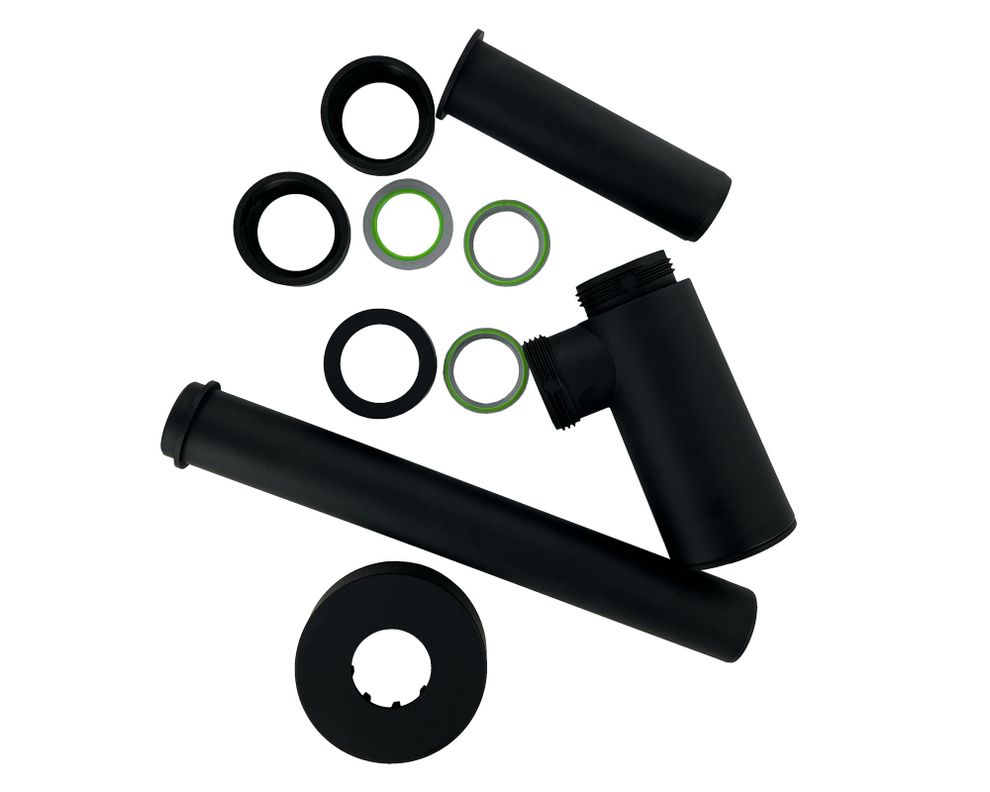 Sifón lavatorio 1 1/4" negro-1