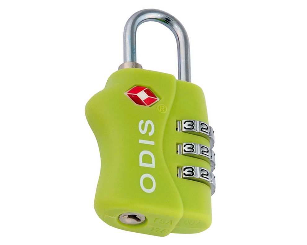 Candado TSA viajero con clave 3 diales 30mm verde Odis-0
