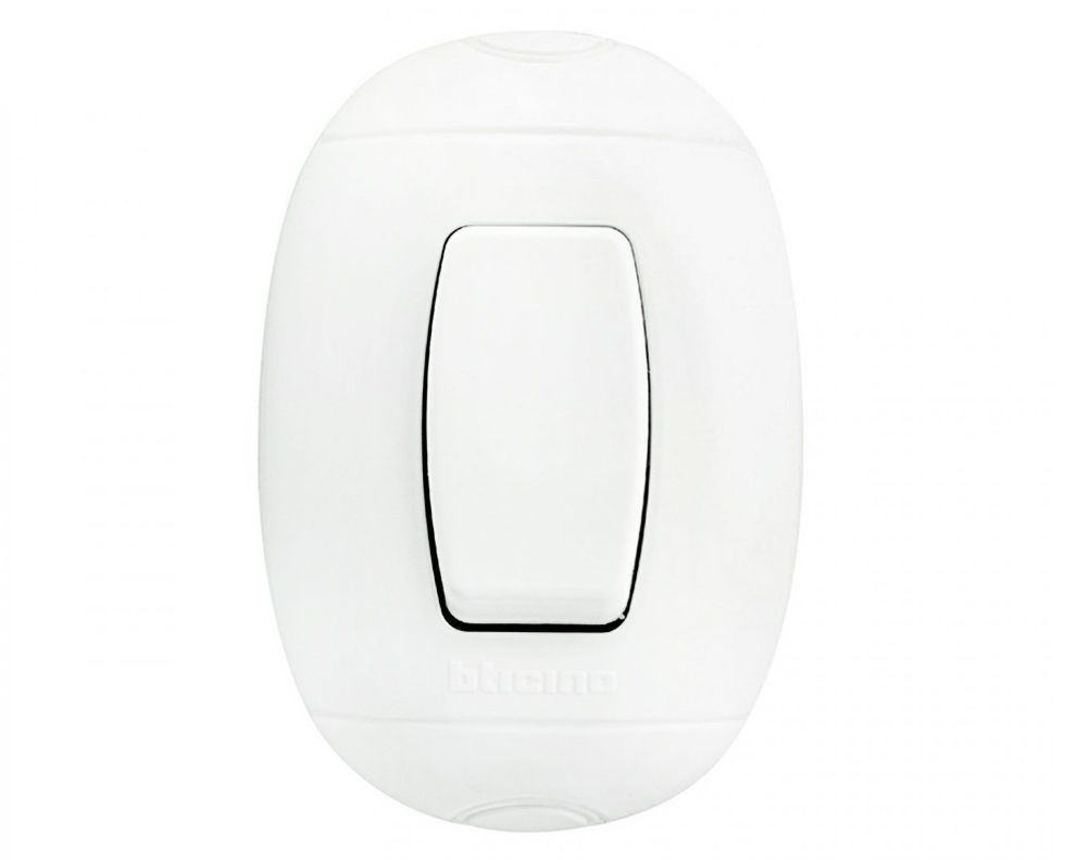 Interruptor simple 9/12 10 a oval blanco Bticino-0